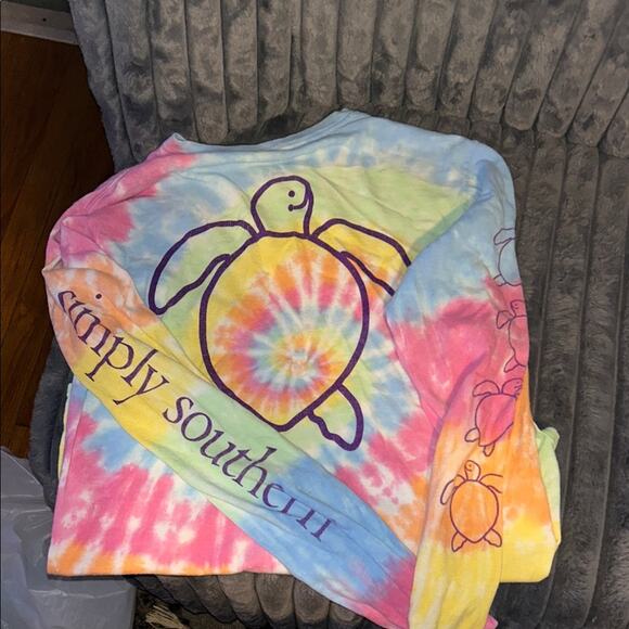 Simply Southern Tops - Women’s Simply Southern Tie-Dye Turtle Long Sleeve Tee